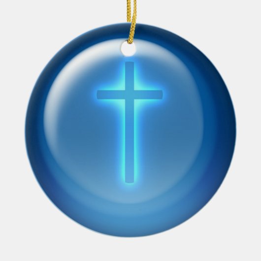 十字 – クリスチャン セラミックオーナメント (正面)