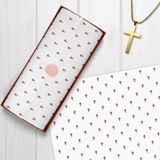 十字 – 濃い赤 薄葉紙