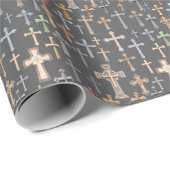 十字 – 灰色 ラッピングペーパー (ロールコーナー)