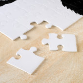 十字(黒)が付いている悪魔的なヤギの頭部 ジグソーパズル (側面)