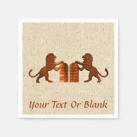 十戒とライオン スタンダードカクテルナプキン (正面)