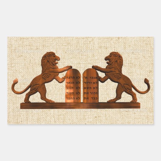 十戒とライオン 長方形シール (正面)