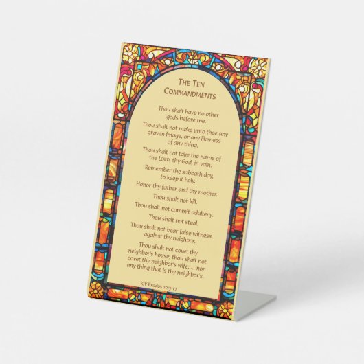 十戒の卓上台座 台座サイン (正面)