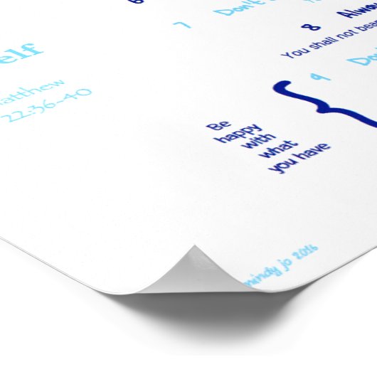 十戒子供へ--Navy/Light Blue ポスター (角)