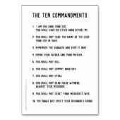 十戒祈りの言葉カード テーブルナンバー (裏面)