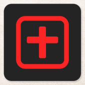 十日本の十 【Ju】漢字 スクエアペーパーコースター (正面)