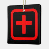 十日本の十 【Ju】漢字 セラミックオーナメント (左)