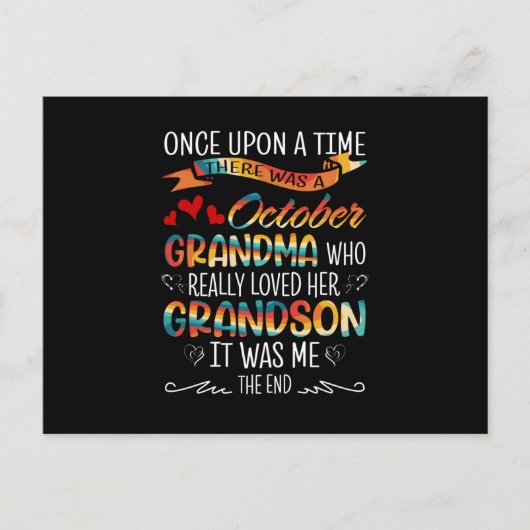十月の孫たちを本当に愛した祖母 ポストカード (正面)