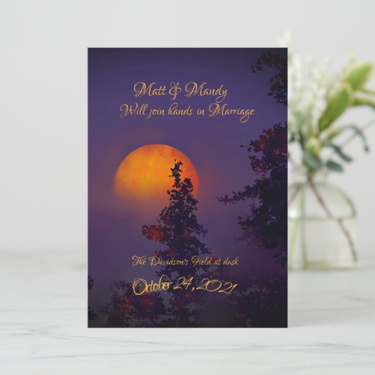 十月の月下婚礼招待状 招待状 (スタンド正面)