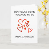 十結婚周年百年 カード (黄色い花)