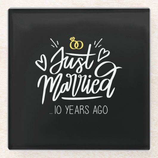 十結婚周年 ガラスコースター (正面)
