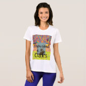 千のオークと抽象芸術アートとユーカリ&ビ Tシャツ (正面フル)