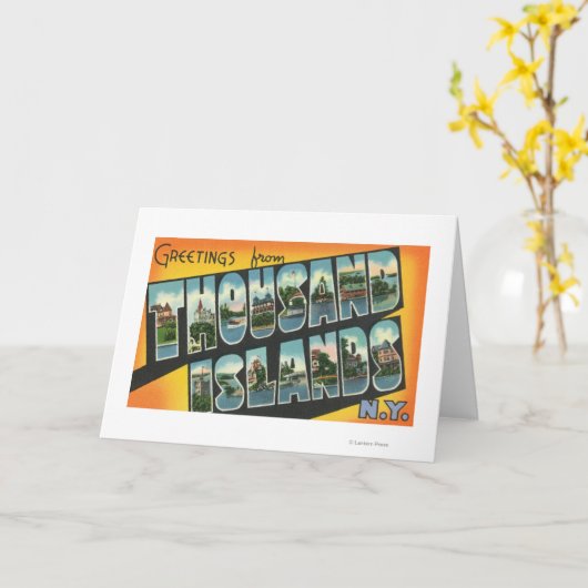 千の島、ニューヨークからの挨拶 カード (黄色い花)