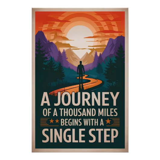 千マイルの旅は一から始まる独身の ポスター (正面)