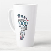 千マイルへの一歩 カフェラテマグ (左アングル)