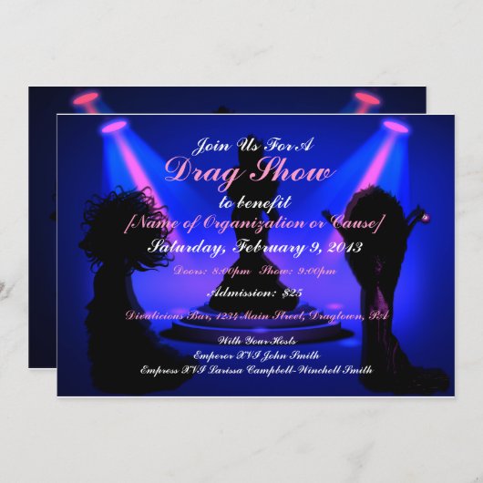 千人の花型女性歌手のカスタムの招待状の夜 招待状 (正面/裏面)