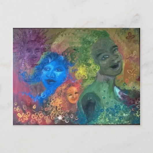 千人姉妹の笑い葉書 ポストカード (正面)