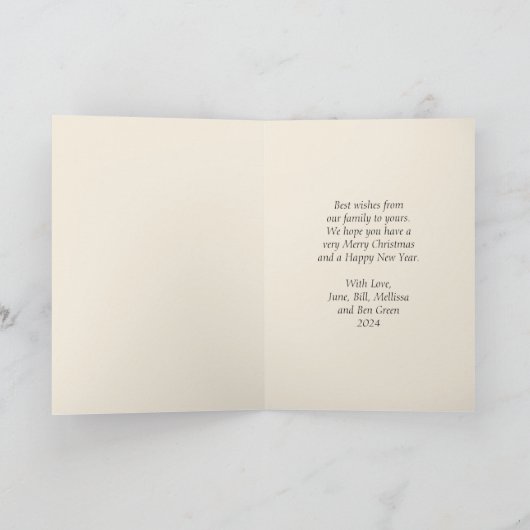 千代上エレガント雪景色クリスマスカード カード (内部)