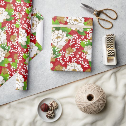 千代上友禅和紙風紙 ラッピングペーパー (クラフト)