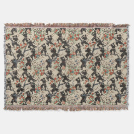 千代上日本の忍者パターンブランケット スローブランケット