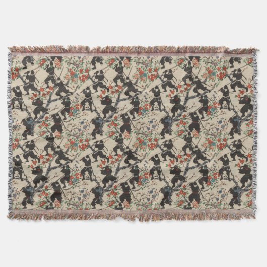 千代上日本の忍者パターンブランケット スローブランケット (正面)