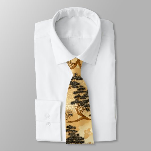 千代上盆栽の模様 ネクタイ (タイ)