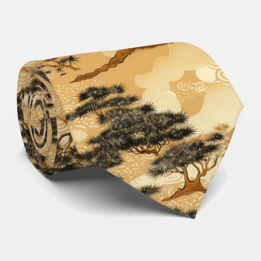 千代上盆栽の模様 ネクタイ (ロール)