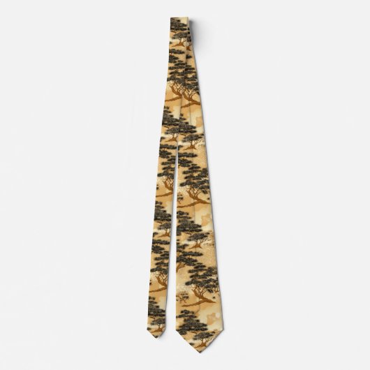 千代上盆栽の模様 ネクタイ (裏面)