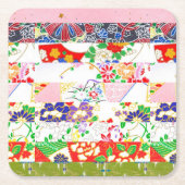 千代紙ライス紙柄 スクエアペーパーコースター (正面)