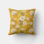 千代紙花柄（黄） クッション (裏面)