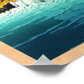 千住の滝、蓮井赤目川瀬新版画 ポスター (角)