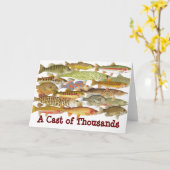 千匹の魚のユーモアのあるカード カード (黄色い花)