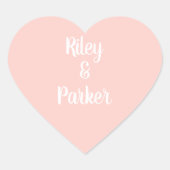 千年パーソナライズされたピンク ハートシール (正面)