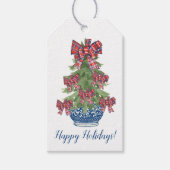 千年紀のクリスマスの木のChinoiserieカスタム Christmas Tree ギフトタグ (正面)