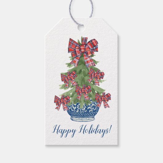 千年紀のクリスマスの木のChinoiserieカスタム Christmas Tree ギフトタグ (正面)