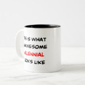 千年素晴らし年 ツートーンマグカップ (正面左)