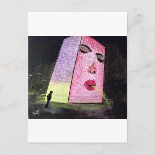 千年間公園のシカゴの王冠の噴水 ポストカード (正面)