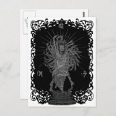 千手観音シェー 背景付き ポストカード (正面/裏面)