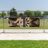 千本の剣(砂漠の種族のフラクタル)の女性 横断幕 (インサイチュ)