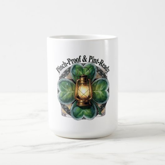 千枚通しランプクローバTシャツ | “Pinch-Proof' コーヒーマグカップ (中央)