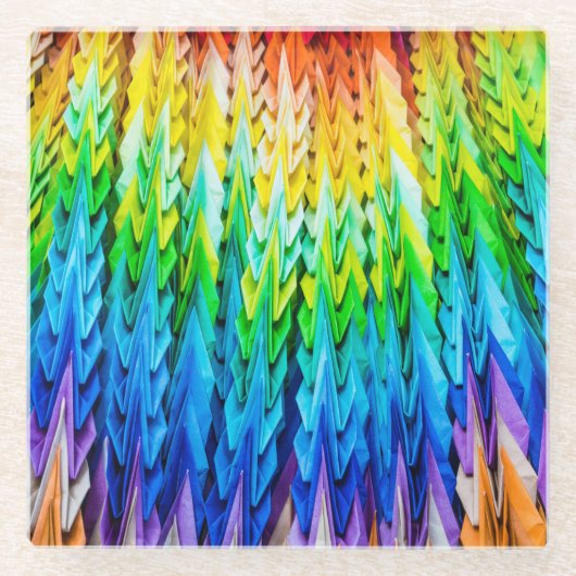 千羽鶴又は千羽鶴 ガラスコースター (正面)