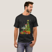 千鳥バードクリスマスツリー照明サンタハットクローバーCh Tシャツ (正面フル)