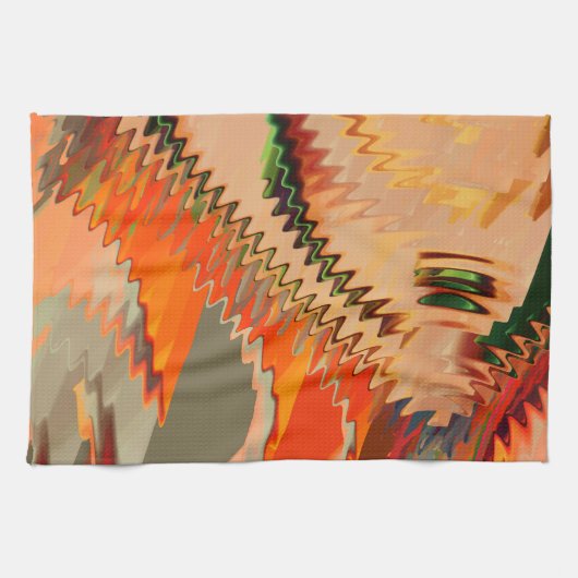 千鳥効果または波効果を伴う色の破損 キッチンタオル (横)