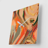 千鳥効果または波効果を伴う色の破損 スクエア壁時計 (傾斜)