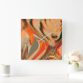 千鳥効果または波効果を伴う色の破損 スクエア壁時計 (ホーム)