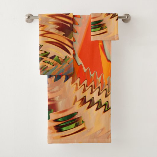 千鳥効果または波効果を伴う色の破損 バスタオルセット (インサイチュ)