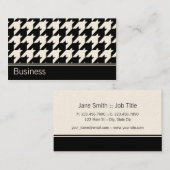 千鳥格子のでエレガントなレトロのモダンでスタイリッシュな上品 名刺 (正面/裏面)