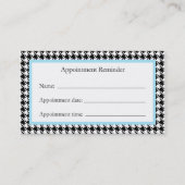 千鳥格子のなアポイントメントのメモカード 予約カード (裏面)