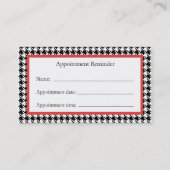 千鳥格子のなアポイントメントのメモカード 予約カード (裏面)