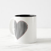 千鳥格子のなハート(Tuscaloosa、アラバマ) ツートーンマグカップ (正面左)